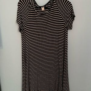 Black and white striped dress